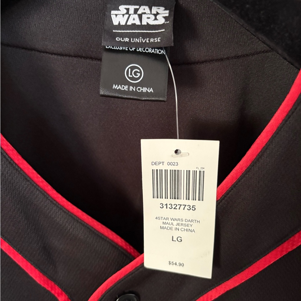 Star Wars Darth Maul Black and Red Jersey, Size L - Picture 5 of 5